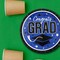 Blue 9 Inch Graduation Party Plates 25 Count with Congrats Grad Print for School Celebrations